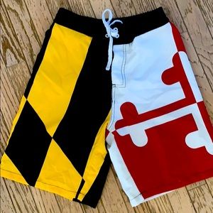 Maryland flag swim trunks size 28 waist